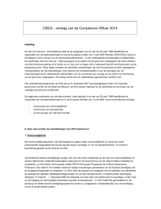 CREG - verslag van de Compliance Officer 2014