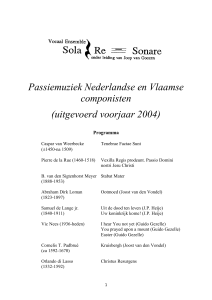Passiemuziek Nederlandse en Vlaamse componisten (uitgevoerd
