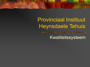 voorstelling kwaliteitsysteem prov. instituut Heynsdaele