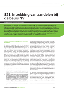 521. Intrekking van aandelen bij de beurs NV