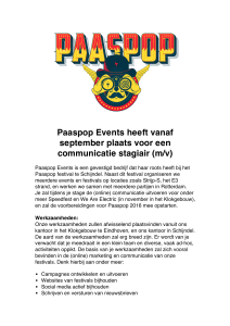 Paaspop Events heeft vanaf september plaats voor een