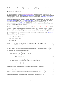 De formule van Cardano bij derdegraadsvergelijkingen