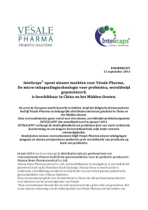 Intelicaps® opent nieuwe markten voor Vésale Pharma. De micro