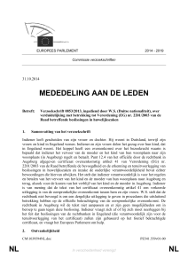 NL NL MEDEDELING AAN DE LEDEN