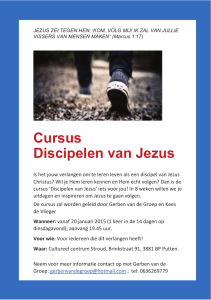 Cursus Discipelen van Jezus Cursus Discipe