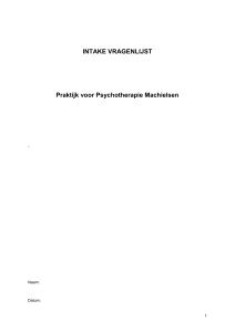 Intakevragenlijst Praktijk voor Psychotherapie Machielsen