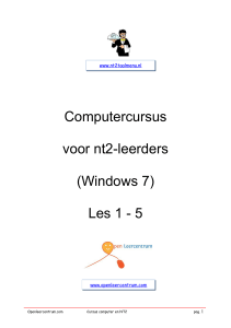 Computercursus voor nt2-leerders (Windows 7) Les 1