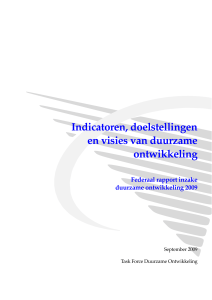 Indicatoren, doelstellingen en visies van duurzame ontwikkeling