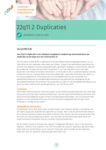 22q11.2 Duplicaties - Zeldzame Chromosoomafwijkingen