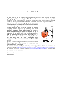 Insectenwerkgroep (IWG) Scheldeland In 2012 werd er in ons