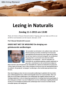 Lezing in Naturalis - GEA Kring Rijnland