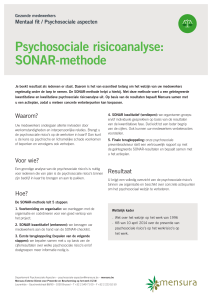 Psychosociale risicoanalyse: SONAR-methode