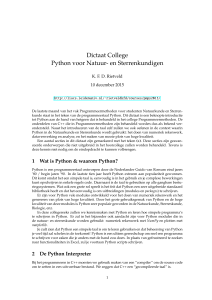 Dictaat College Python voor Natuur- en Sterrenkundigen