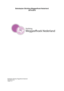 Beleidsplan 2016 - Stichting Weggeefhoeken Nederland