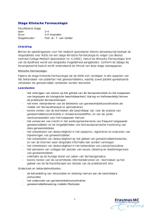 Stage Klinische Farmacologie - Interne Geneeskunde Rotterdam