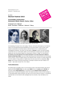 Storioni Festival 2015: Vrouwelijke componisten in 8e festivaleditie