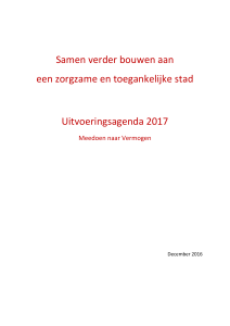 Samen verder bouwen aan een zorgzame en toegankelijke stad