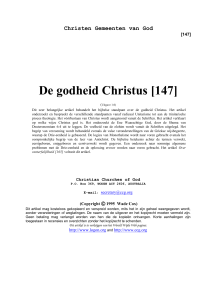 De godheid Christus [147] - Christian Churches of God