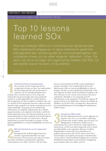 Top 10 lessons learned SOx