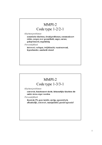 MMPI-2 Code type 1-2/2-1 MMPI-2 Code type 1-3/3-1