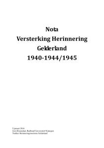 Nota Versterking Herinnering Gelderland 1940-1944/1945