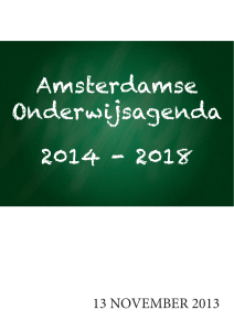 Amsterdamse Onderwijsagenda 2014 - 2018