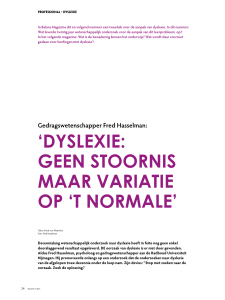 `dyslexie: geen stoornis maar variatie op `t normale`