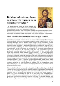 De historische Jezus - Jezus van Nazaret : Kunnen we