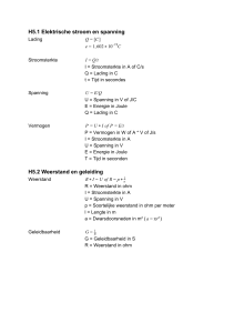 H5.1 Elektrische stroom en spanning H5.2 Weerstand