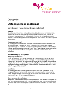 Osteosynthese materiaal - Verwijderen van osteosynthese
