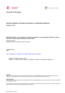 University of Groningen Osmotic regulation of transport processes in
