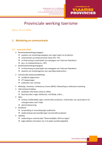 Provinciale werking toerisme - Vereniging Vlaamse Provincies