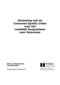 Nulmeting met de Consumer Quality Index voor - Trimbos