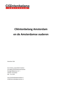 Cliëntenbelang Amsterdam en de Amsterdamse ouderen
