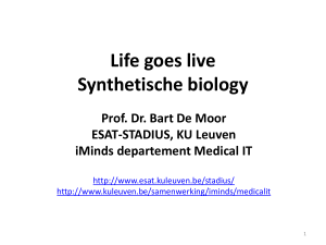 Life goes live Synthetische biology - Home pages of ESAT