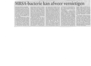MRSA-bacterie kan afweer vernietigen