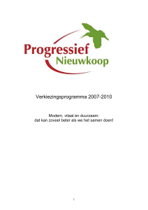 Verkiezingsprogramma Progressief 2007 voor 2007 tot 2010