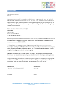 Overeenkomst - Techniek Educatie Delft