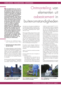 Ontmanteling van elementen uit asbestcement in
