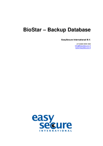BioStar – Backup Database