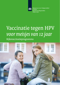 Folder Vaccinatie tegen HPV voor meisjes van 12 jaar