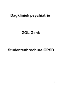 Dagkliniek psychiatrie ZOL Genk Studentenbrochure GPSD