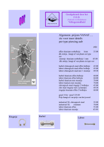 Algemeen: prijzen VANAF…. zie voor meer details per type piercing