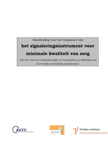 het signaleringsinstrument voor minimale kwaliteit van zorg