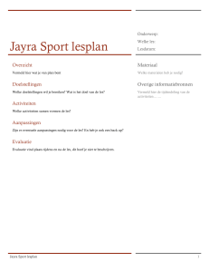 Jayra Sport lesplan