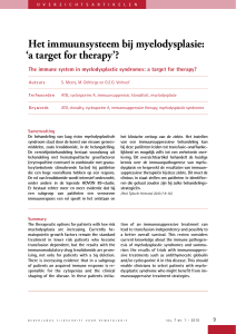Het immuunsysteem bij myelodysplasie: `a target for therapy`?