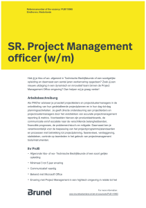 SR. Project Management officer (w/m)
