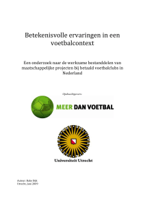 Betekenisvolle ervaringen in een voetbalcontext