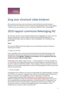 Zorg voor chronisch zieke kinderen Hoe staat het met de zorg voor