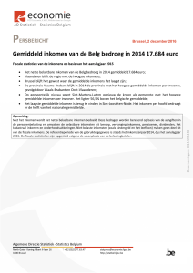 Gemiddeld inkomen van de Belg bedroeg in 2014 17.684